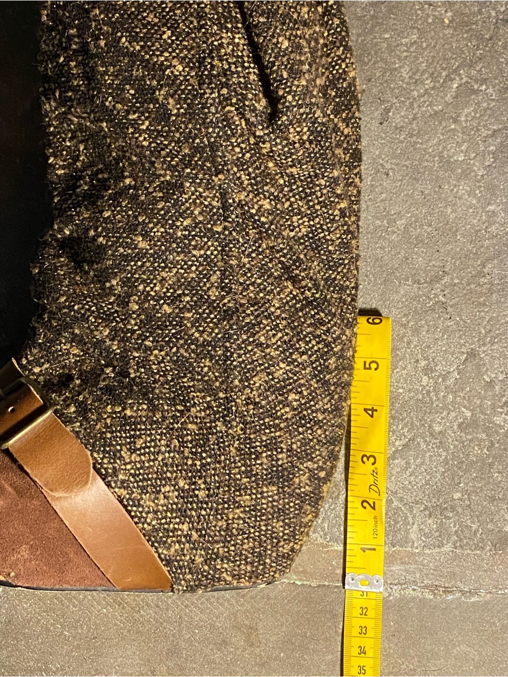 Rare HTF Irregular Choice “Longer Lashes” brown suede/tweed platform boots, US 9 - Picture 12 of 13